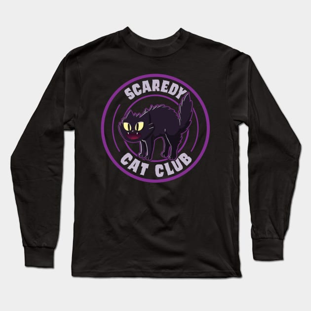 Scaredy Cat Club - Black Long Sleeve T-Shirt by FanFreak